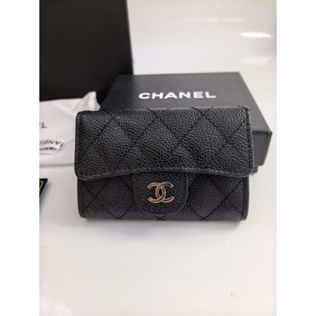 샤* 클래식 똑딱이 카드지갑 블랙 은장