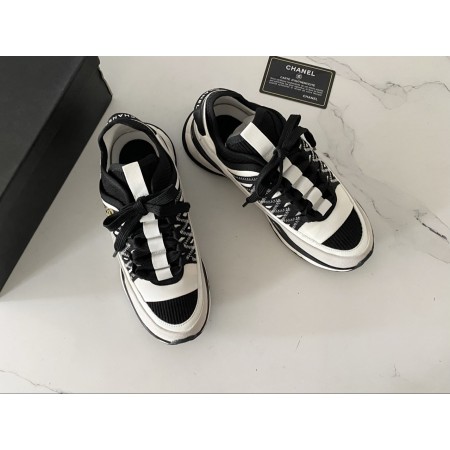 샤* 스니커즈 패브릭 스웨이드 카프스킨